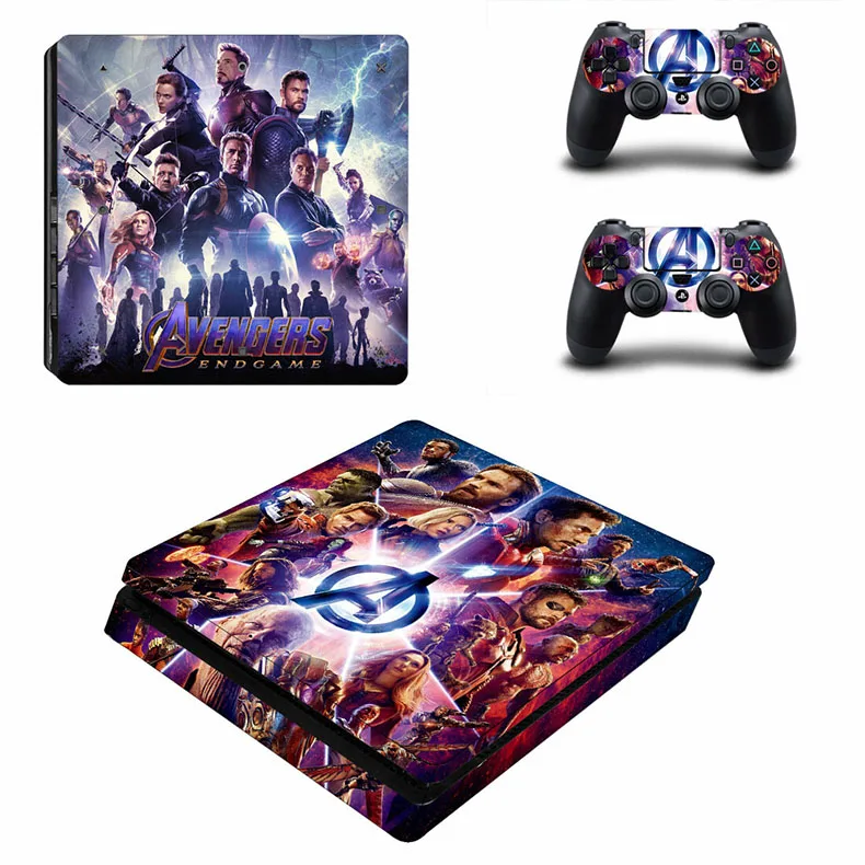 Мстители: Endgame PS4 Slim sticker s кожа для sony Playstation 4 Slim PS 4 Slim консоль и контроллер Skins Vinilo sticker - Цвет: YSP4S-3545