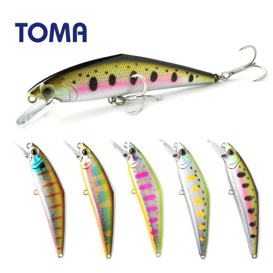 TOMA 85F Minnow Fishing Lure 85mm 15g Floating Hard Baits Iscas Artificial Minnow Wobbler Bass Pike Bait Fishing Tackle