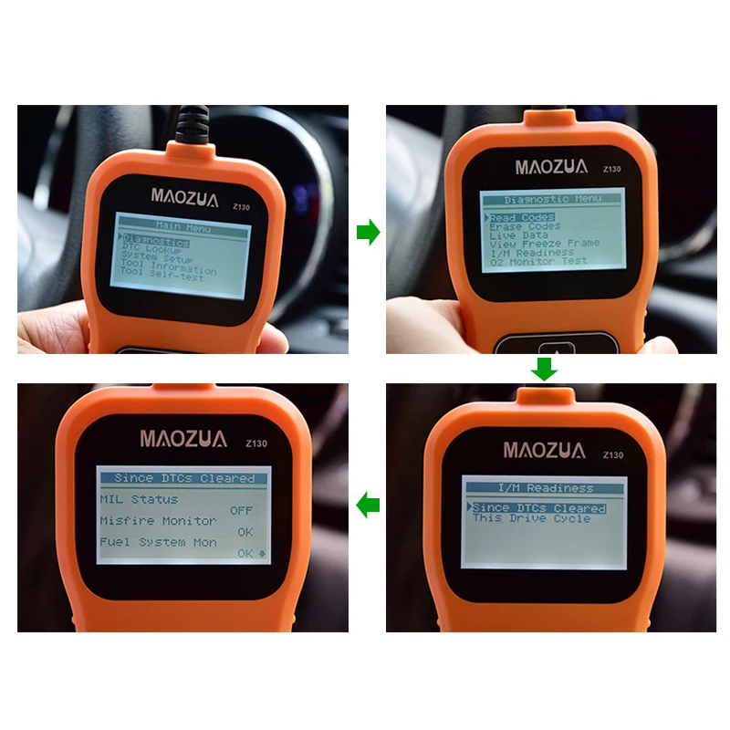 Maozua Z130 OBD 2 Бензиновый Автомобильный сканер, считыватель кодов, поддержка полного OBDII/EOBD, автоматический сканер с экраном pk AD310 OM123 ELM327 1,5