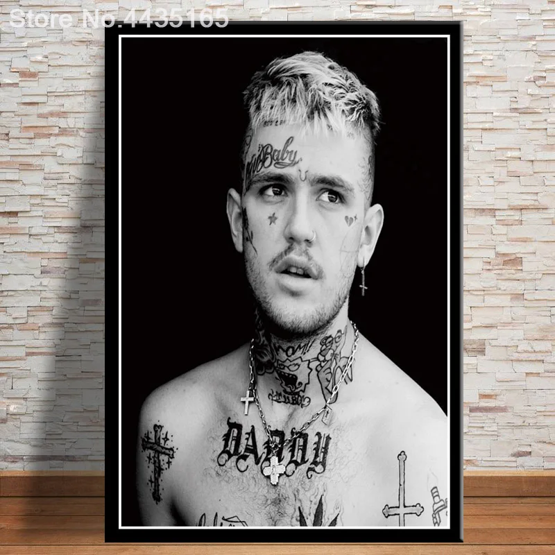 Плакат Lil Peep R.I.P Рэппер музыка ПЕВЕЦ звезда холст живопись стены искусство картина плакаты и принты декоративные для гостиной - Цвет: Светло-серый