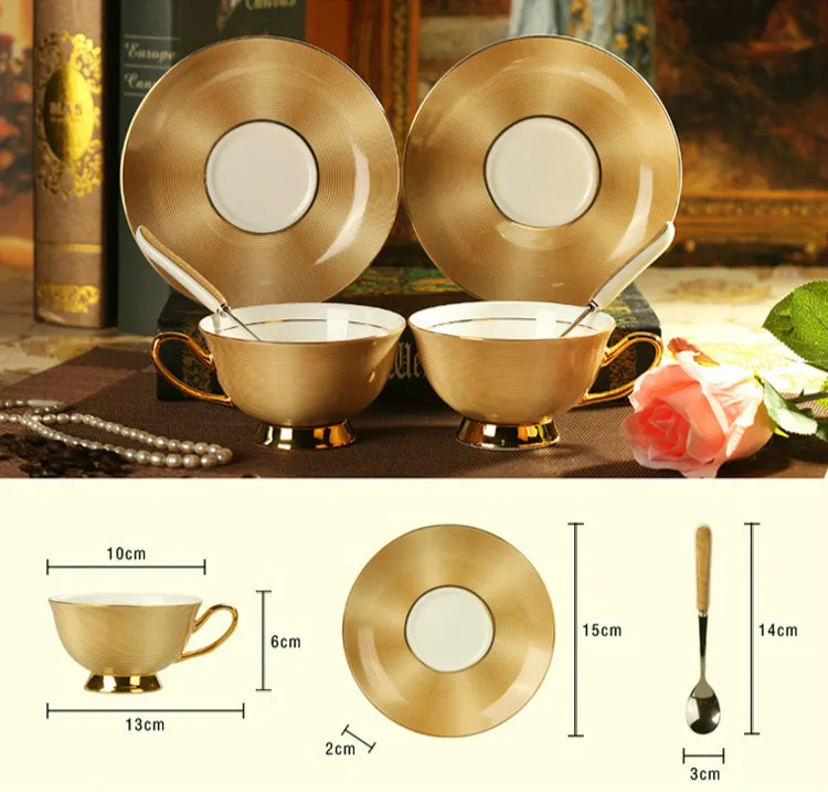 Европейский Королевский Костяной фарфор керамическая чайная чашка кофейная чашка, золото