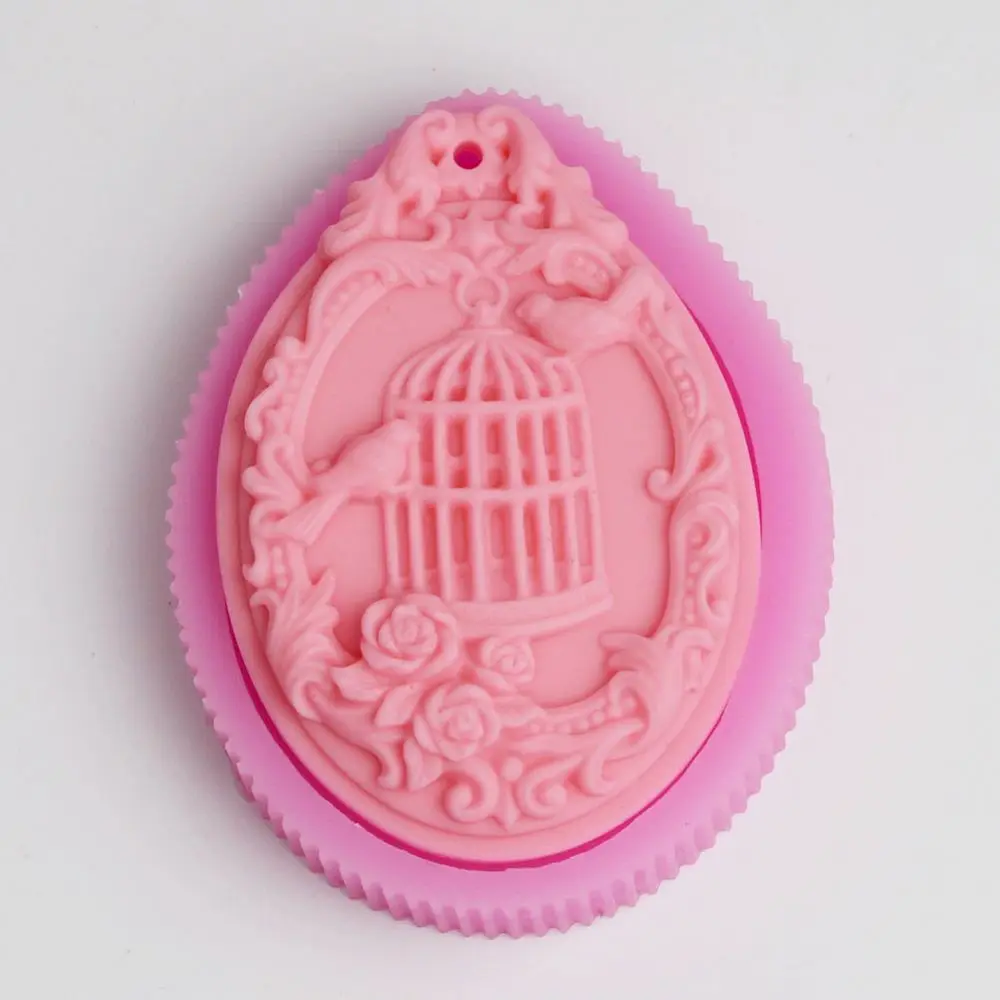 

BC023 Pendant silicone mold Bird cage die clay soap chocolaate molds baking mold