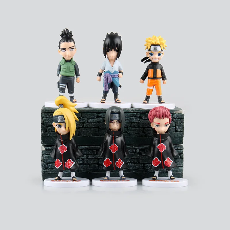 

6pcs/set Anime Naruto Sasuke Shikamaru Sasori Deidara Itachi Uzumaki Naruto PVC Figure Action Figures Toys Collectible Model Toy