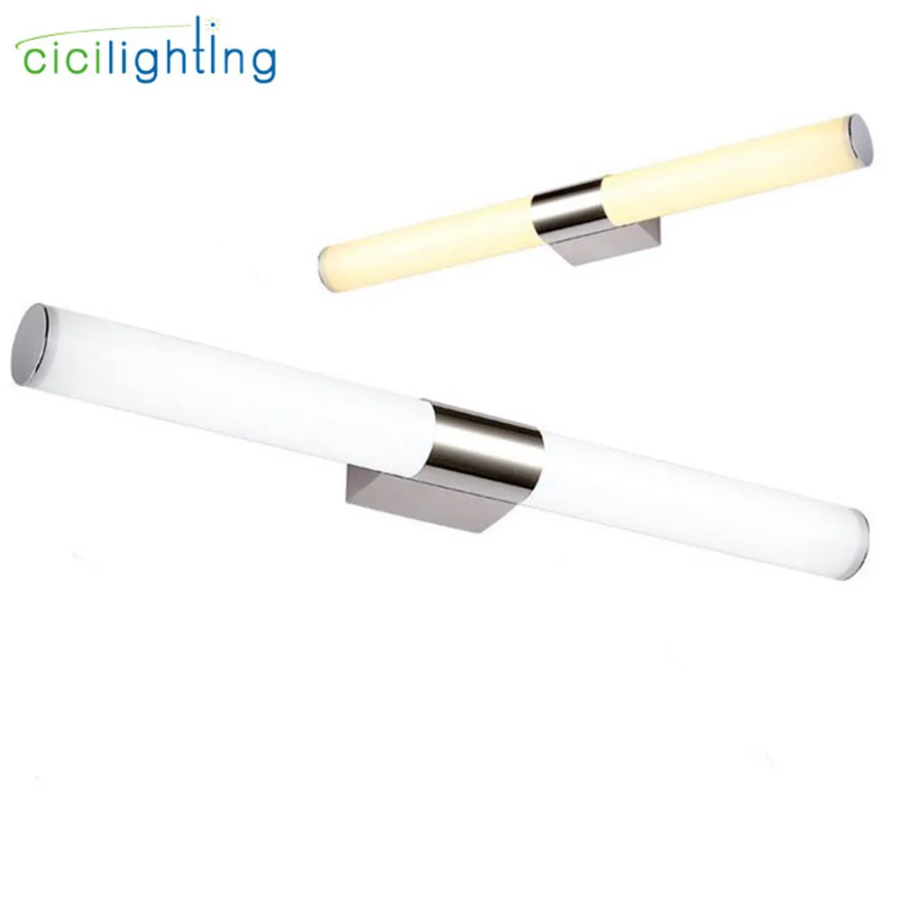 

Современный светодиодный светильник для зеркала для макияжа L40/46/60/80/100 см, настенная лампа-трубка для ванной комнаты, 8/10/12/16/24 Вт 360, цилиндр абажура для кварца