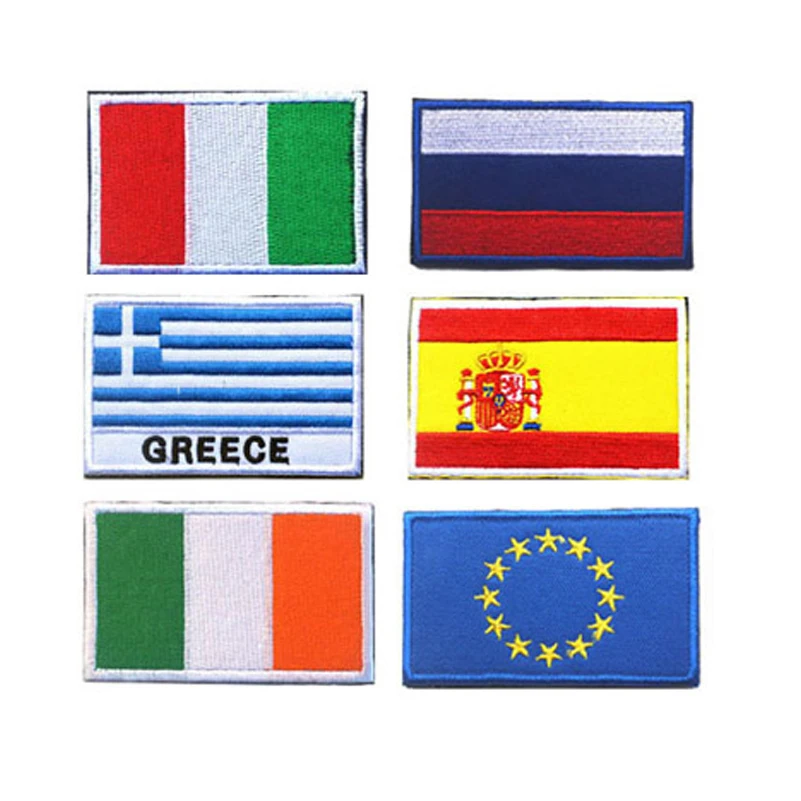 Европа Словакия Хорватия Румыния Швейцария Испании Франции-Бельгия Россия Нидерланды Польша Флаг Ватикана Вышивка Патчи