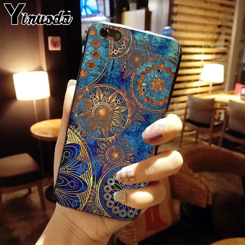 blue gold Mandala flower dream castcher