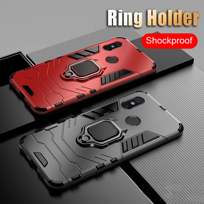 

Ring Holder Case For xiaomi redmi note 6 pro 5 Shockproof Protective Case For xiaomi mi 8 lite SE A1 A2 Pocophone F1 cases cover