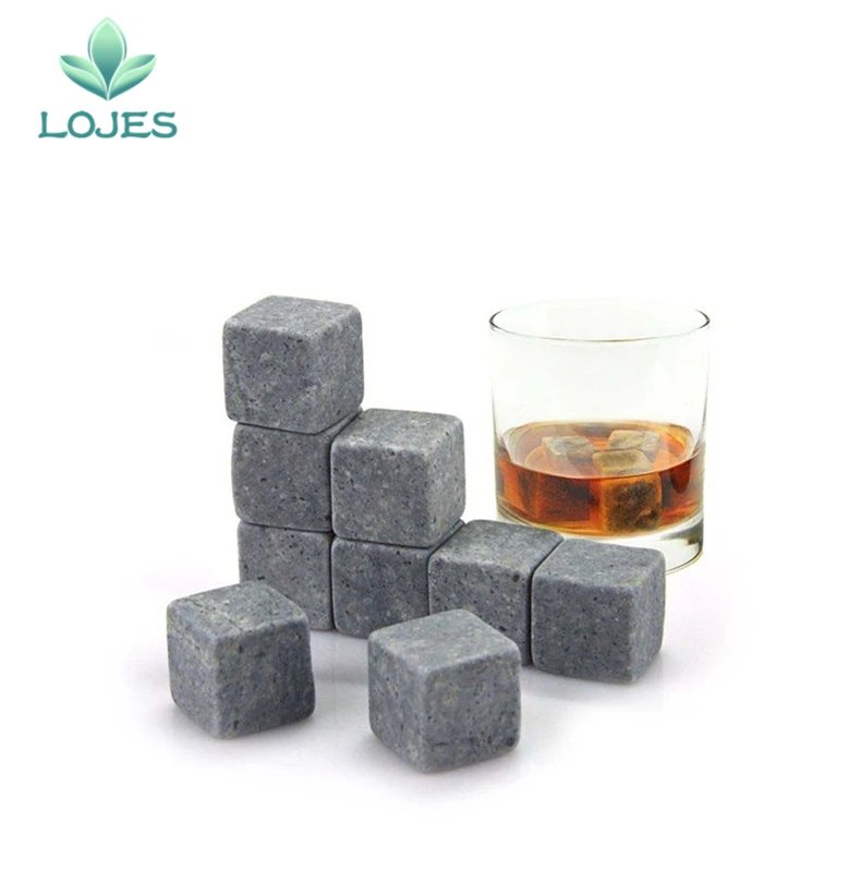 

Whiskey Stones Reusable Ice Stone Chilling Rocks Cubes in Gift Box with Carrying Pouch Set of 9 for Whiskey Bourbon