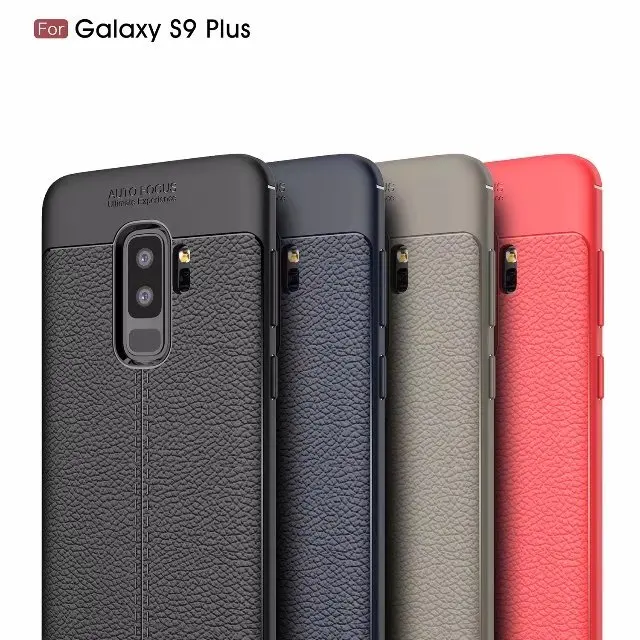 Модный кожаный чехол с текстурой личи для Samsung Galaxy S9 прочный защитный из ТПУ