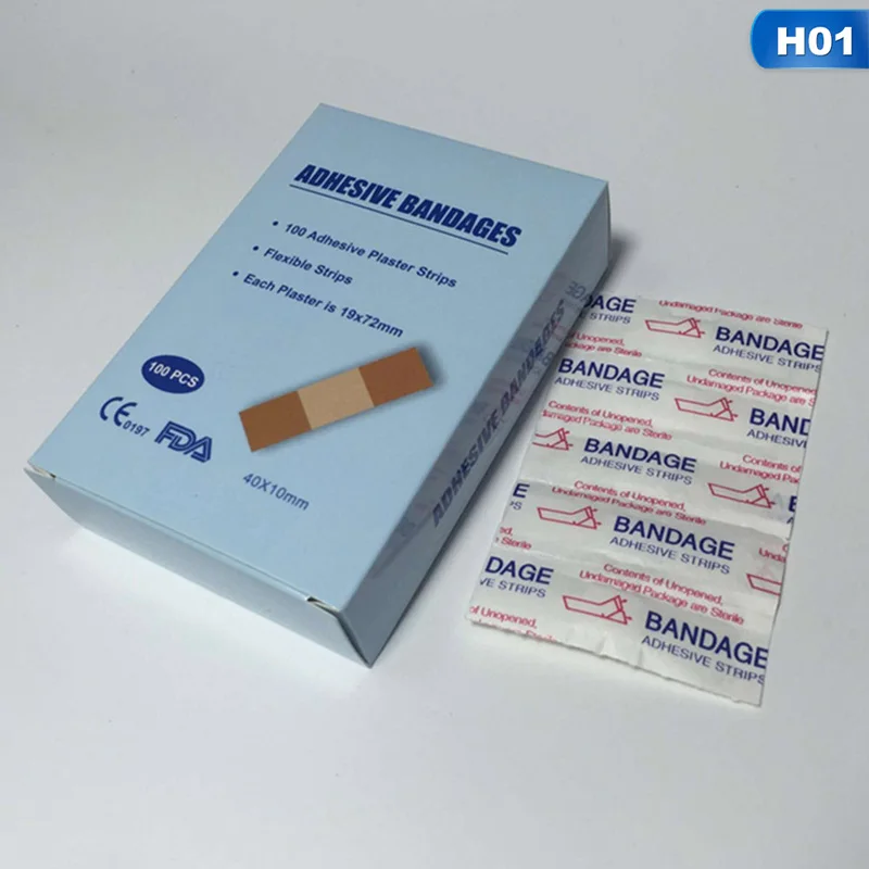 

100Pcs/Box Band-Aids Waterproof Breathable Cushion Adhesive Plaster Wound Hemostasis Sticker Band First Aid Bandage Medical