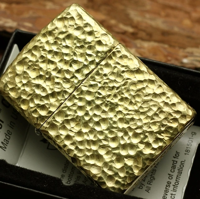

Pure handmade armor deep carved crater pit ZP gold lighter