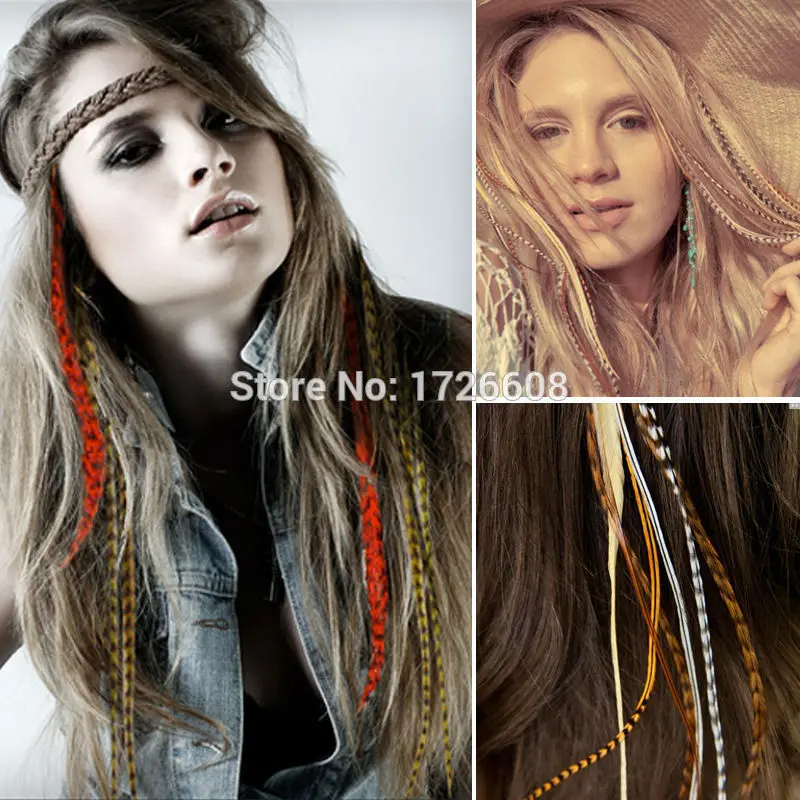

Individual feather hair extensions 100% real thin natural plume hair grizzly rooster plumages feather hair accessories wholesale