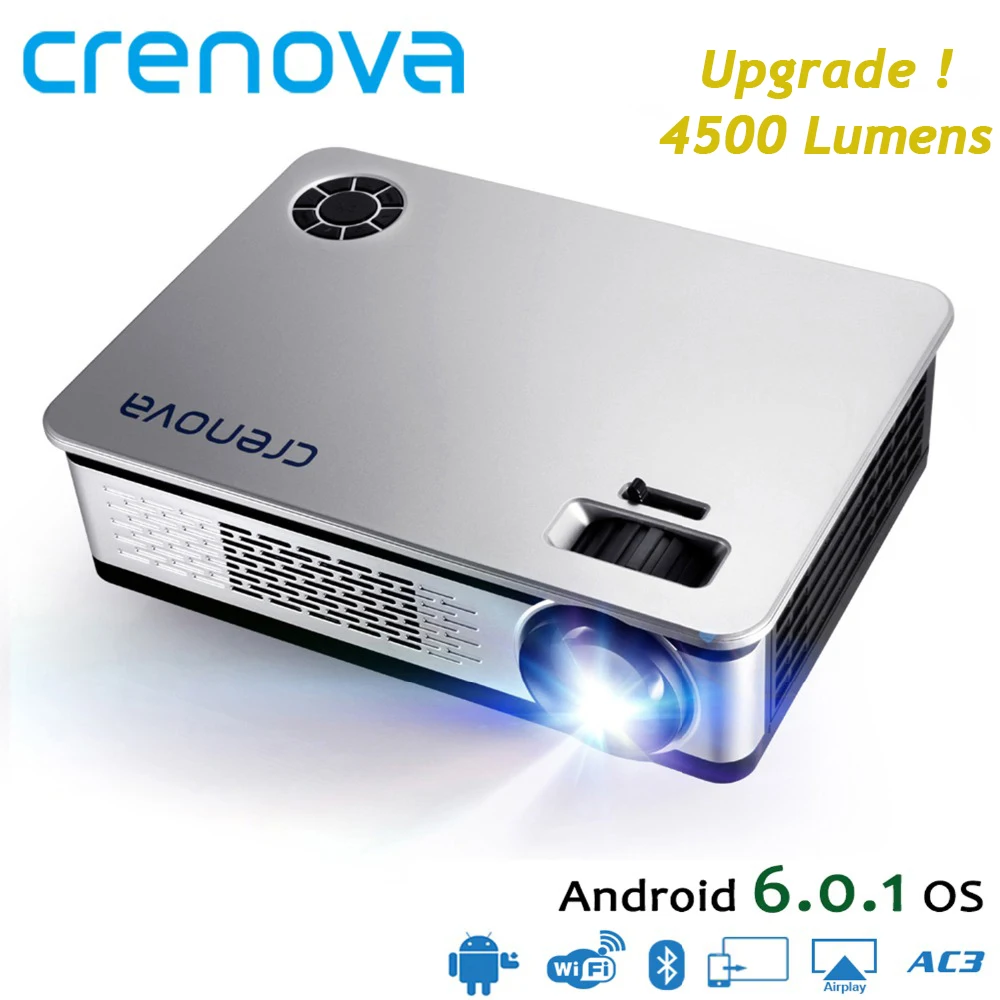 CRENOVA Newest Home Theater Projectors For Full HD 4k Android Projector With WIFI Bluetooth High Quality Proyector Beamer CRENOVA Newest Home Theater Projectors For Full HD 4k Android Projector With WIFI Bluetooth High Quality Proyector Beamer