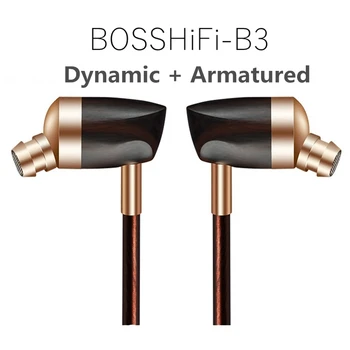 

BOSSHIFI B3 In Ear Headphone Dynamic And Balanced Armature Drive Ebony Wooden Earbuds HiFi Earphone Fone de ouvido Auriculares