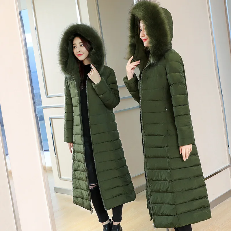 Women popular new women long over-the-knee heavy cotton-padded jacket fashionable with thick coat