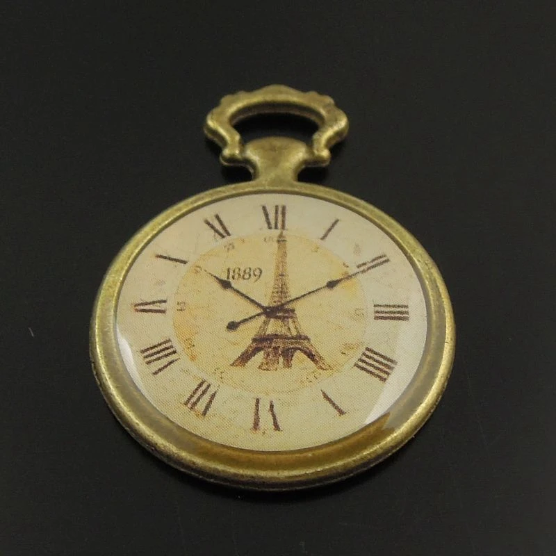 

10pcs/pack Antique Bronze Alloy Clock Necklace Pendant Charms Jewelry finding for necklace fine jewelry making 35*25*2mm 38308