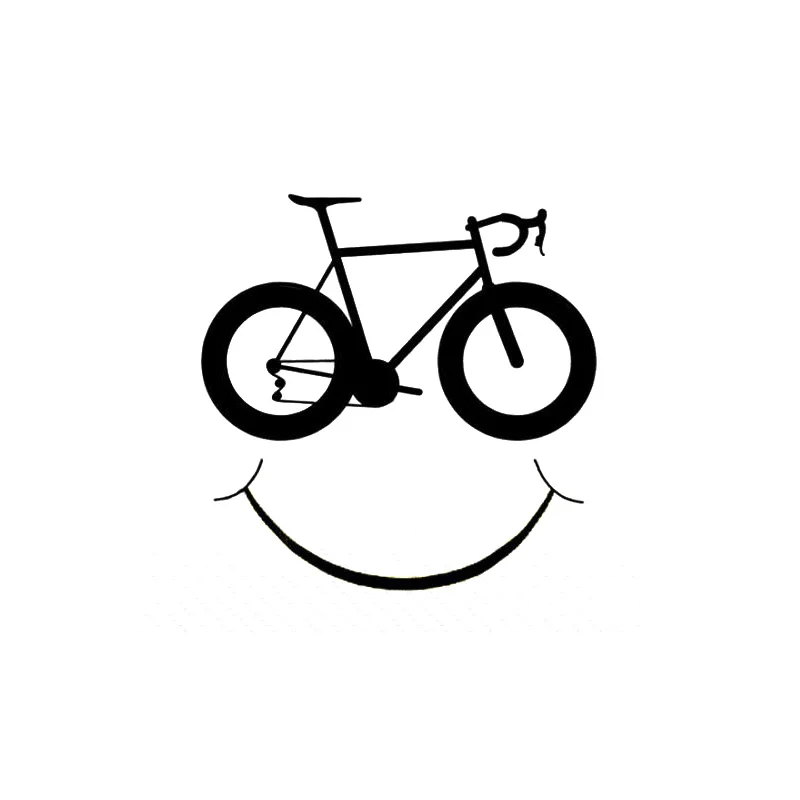 

10.5*10.5CM Smiling Bicycle Pattern Car Stickers Funny Fashion Reflective Vinyl Decals Black/Silver C7-0282