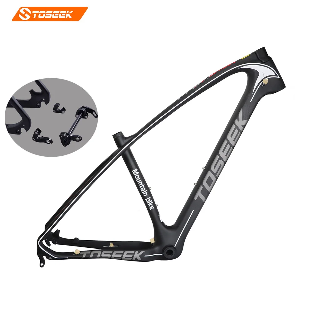 

Toseek Carbon mtb frame 27.5/29 ER carbon fiber frame BB30/BSA carbon bicycle frame free headset 3K matte15/17/19 inch 1250g