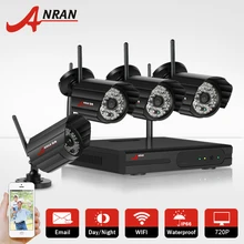 Anran 4ch h.264 nvr sistema cctv wireless 720 p cámara ip wifi hd nocturna por infrarrojos visson impermeable vigilancia seguridad para el hogar kit