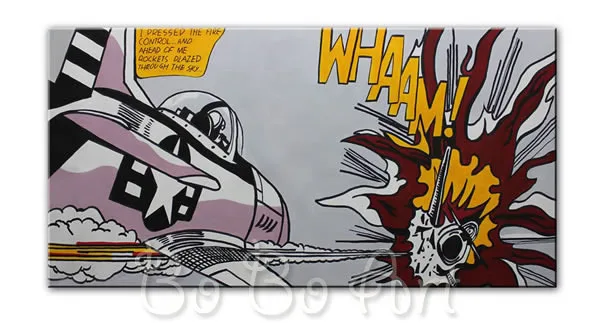 BP_14 Modern Contemporary Abstract POP Canvas Art handmade oil painting New Hot roy lichtenstein fighter aircraft | Дом и сад