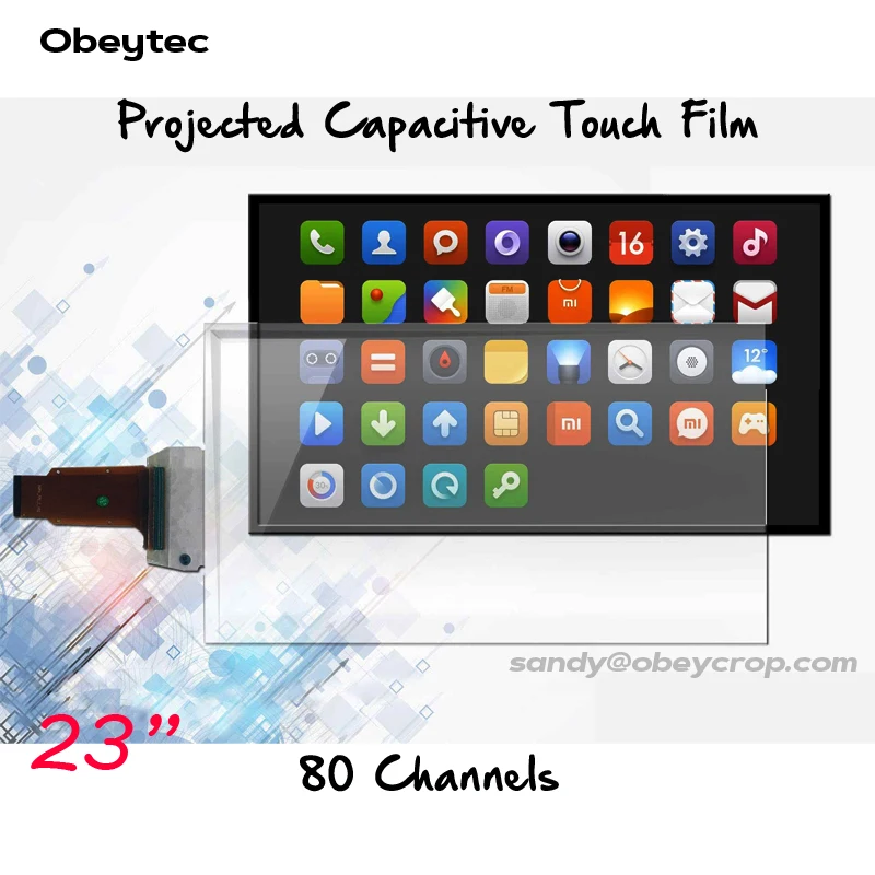 

Free Shipping ,Obeytec 23" Wide 16:9 Transparent Interactive Touch Film, 10 points, Driver free, Easy Install