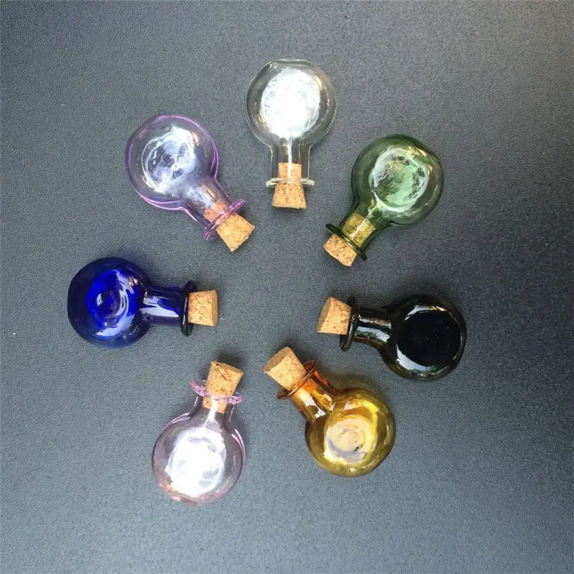 70pcs Mini Glass Bottles Charms Cute Bottles With Cork Little Bottles