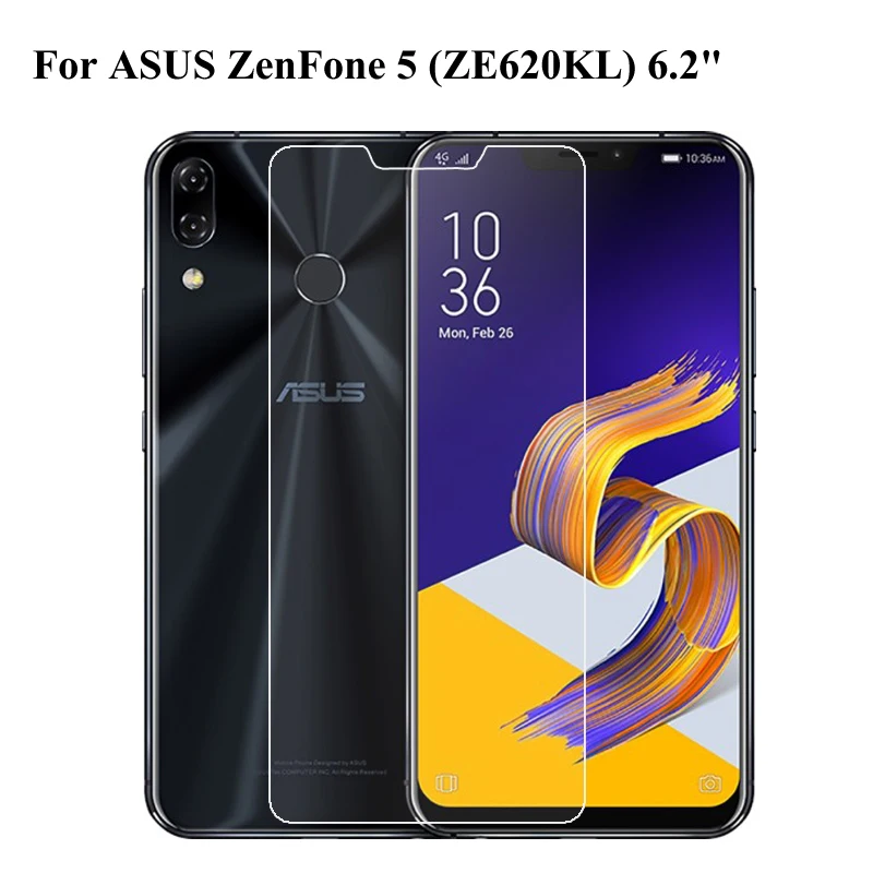 

For Tempered Glass Asus ZenFone 5 ZE620KL Screen Protector Asus ZenFone 5 2018 ZE620KL ZE620 KL X00QD Full Cover Glass ><