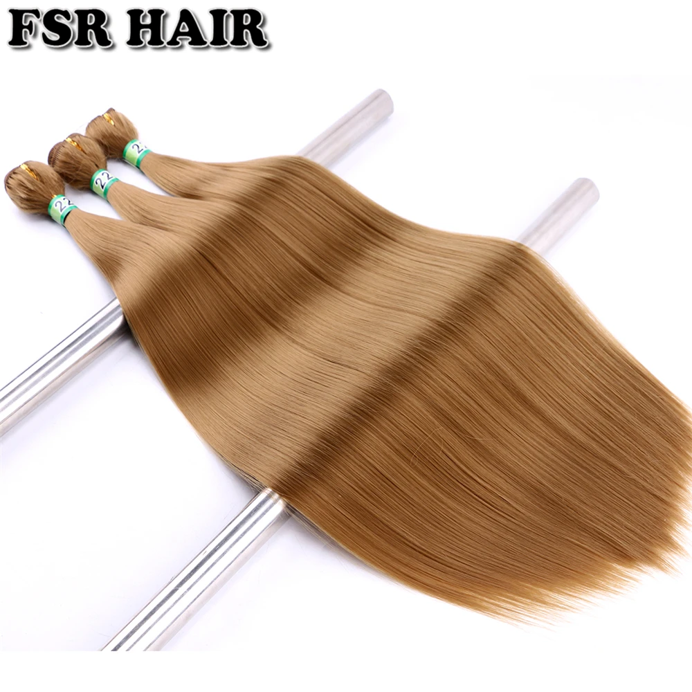 FSR 14-30 Inches 100g/piece Sliky Straight Hair Bundle Yaki Straight Hair Extensions High Temperature Synthetic Weaving