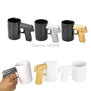 

Pistol Grip Coffee Cups And Mugs Funny Gun Mug Milk Tea Cup Creative Office Ceramic Coffee Mug Drinkware 72pcs Free DHL/Fedex