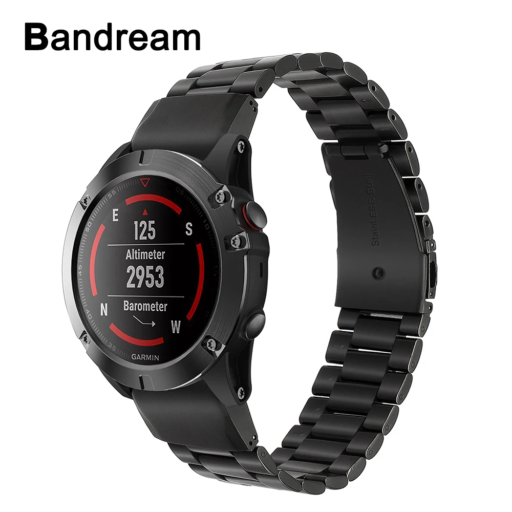 Ремешок из нержавеющей стали для наручных часов Garmin Fenix 5S/5X/5X Sapphire/3/HR|Ремешки