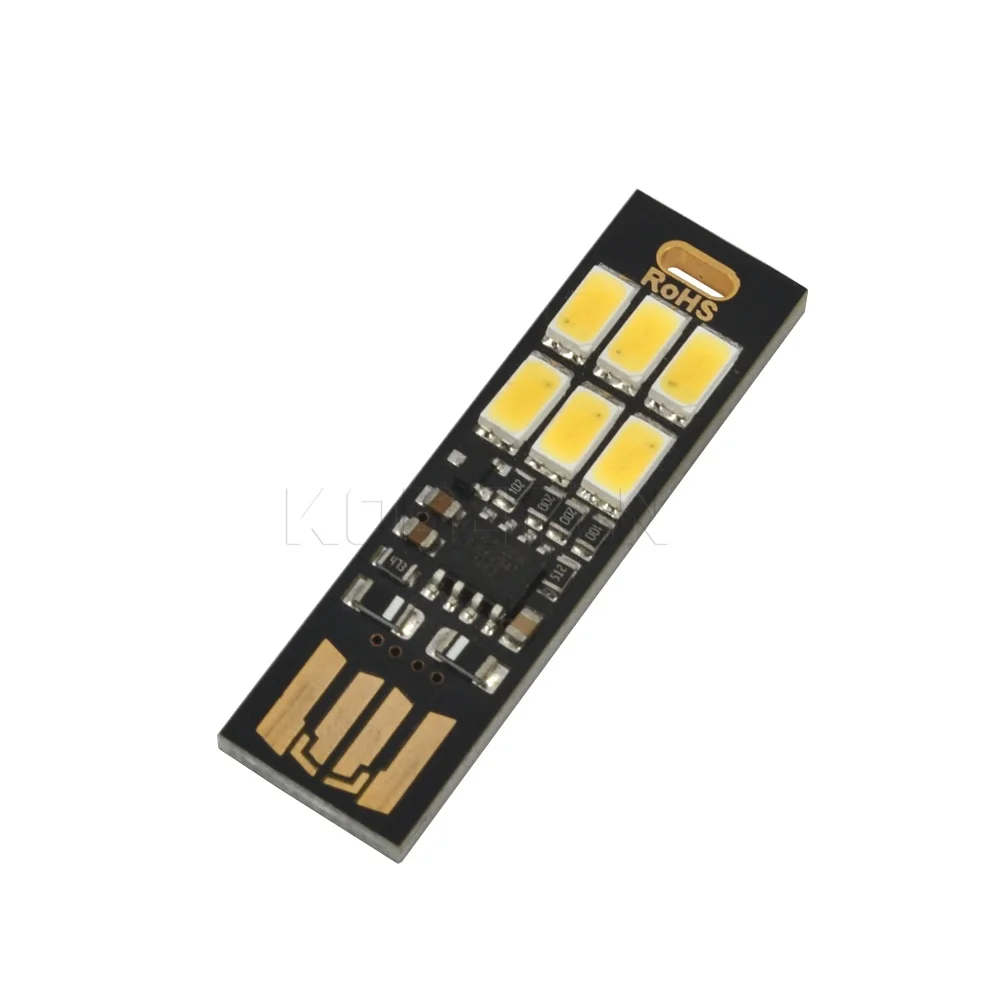 Kebidu 10 шт. Мини карманная карта USB power 6 светодиодный брелок теплый свет 1 Вт 5 в сенсорный диммер для внешний аккумулятор для компьютера ноутбука