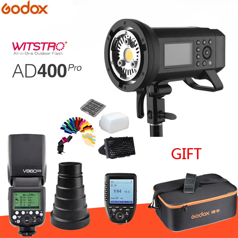 Встроенная Внешняя вспышка Godox AD400Pro WITSTRO литиевая батарея TTL HSS с вспышкой V860II + SN04