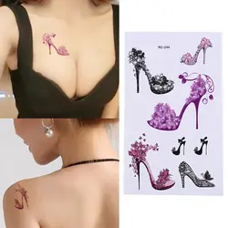 Для женщин Для мужчин цветок высокие каблуки Временные татуировки Стикеры для поддельные татуировки тела Книги по искусству взрослых