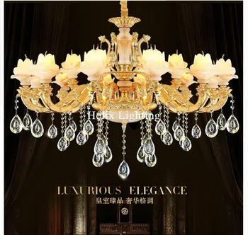 

Hot Selling luxury European Chandeliers Luxury Zinc Alloy Jade Crystal Chandelier Lamp AC LED K9 Chandelier For Home Lighting