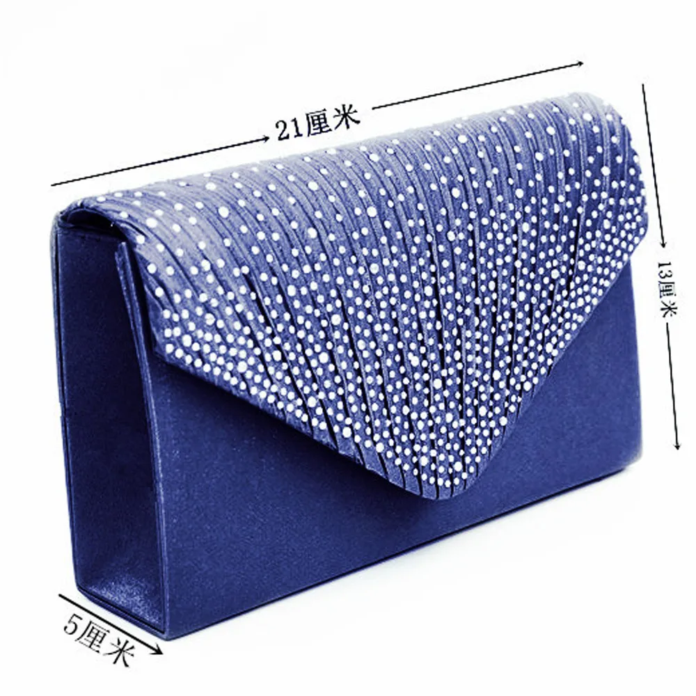 Клатч большой Атлас форма конверта сумка на плечо со стеклянными бусинами вечерние заклепки сплошного цвета для кошелька простая сумка@ py