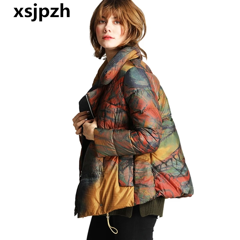 2018 Новинка Лидер продаж Для женщин зимнее пуховое пальто свободные большой