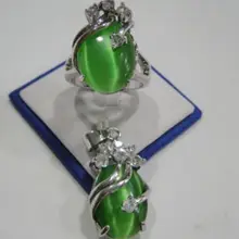 Shipping3 цвета очарование зеленый/розовый/синий опал 18KGP CZ кулон кольцо комплект