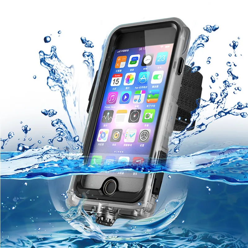 

Waterproof Snowproof Shockproof Case for iPhone 8 7 Plus 6 6s Plus X Arm Band Bag Outdoor Underwater Swimming Diving Phone Cover