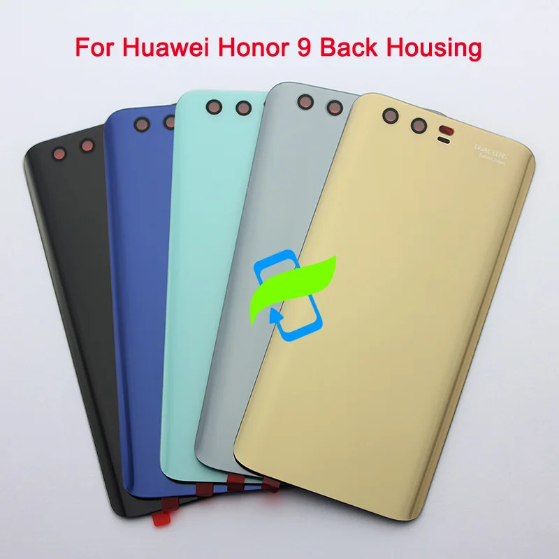 

Original Back Battery Cover Housing For Huawei Honor 9 Rear Door Case with Adhesive For Honor 9 Glass Cover Housing