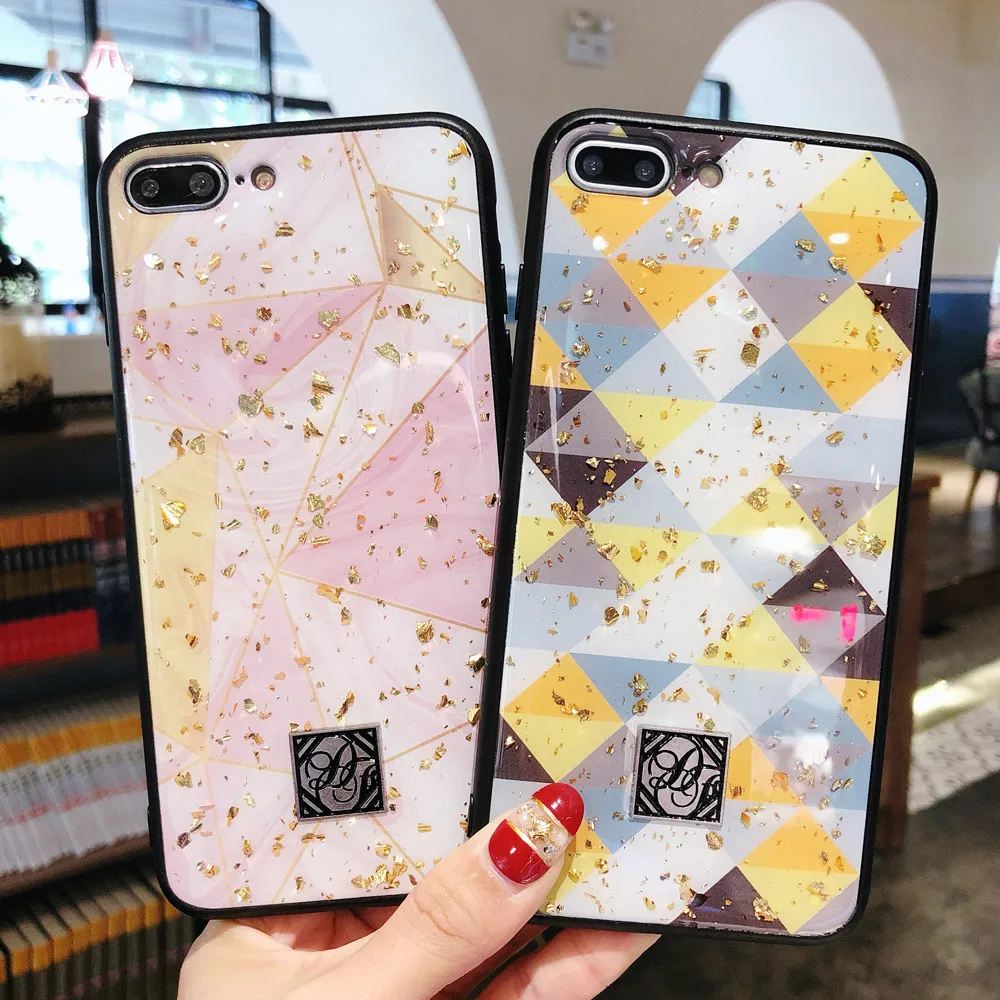 Роскошный чехол для Iphone XS MAX XR X Блестящий силиконовый с золотой фольгой 7 8 Plus