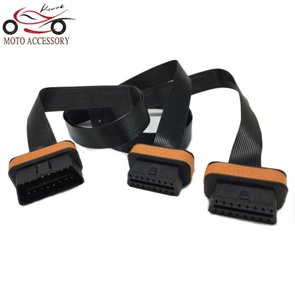 

Newest OBD OBD2 Connector Cable 1 to 2 with 2 Flat Noodles Line OBD 2 Extension Cord for Golo4 Diagnostic-tool Excellent Driving