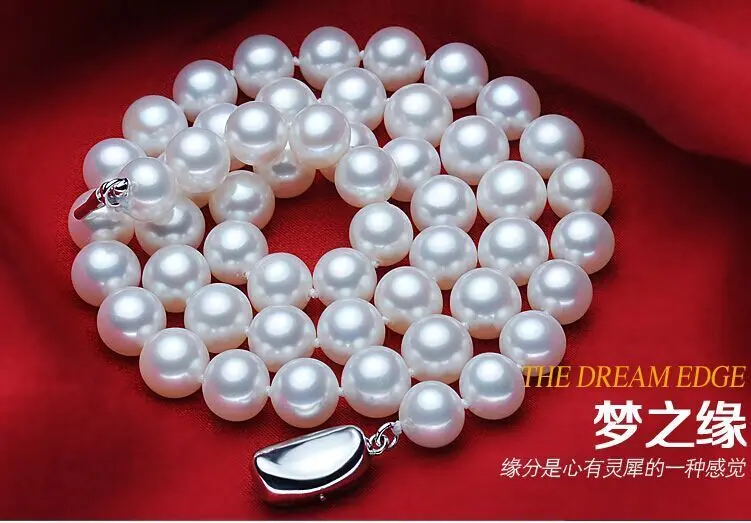 

noble10-11mm natural Australian south sea white pearl necklace 22inch