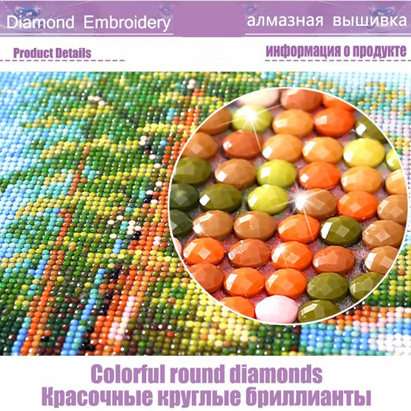 Полный Круглый пейзаж алмаз Краски ing вышивка Peinture Diamant Schilderen DIY Volledig с алмазная