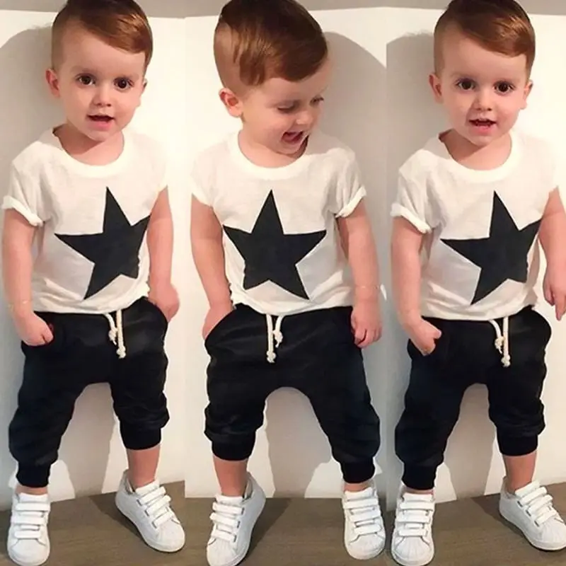 

Summer kids clothes sets boy Start-shirt+ Harem Pants Suit clothing set Clothes baby boy sport suits children boys clothes