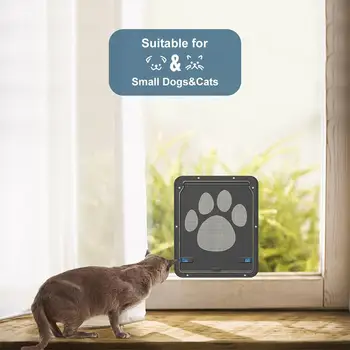 

Pet Screen Door Dog Footprint Pattern Pet Cat Door Window Screen Doggie Flap Safe Pet Supplies