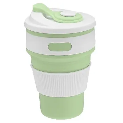 Портативная Большая складная силиконовая портативная чашка для Путешествий, Походов, пикника, складная посуда для напитков, кружка - Цвет: Green