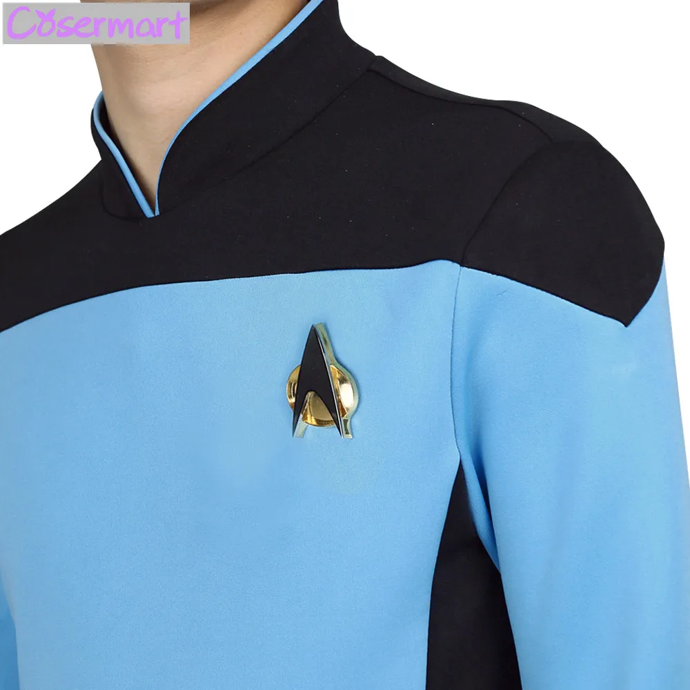 Star Trek TNG The Next Generation Red Yellow Blue Shirt Uniform Cosplay Costume For Men Coat Halloween Party (7)