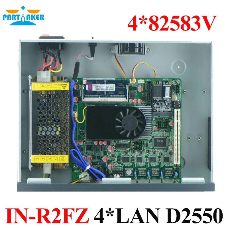 Мощный 1U брандмауэр с двухъядерным процессором D2550 с 4 RJ45 Lan Порты Поддержка технологии Wake-on-PARTAKER