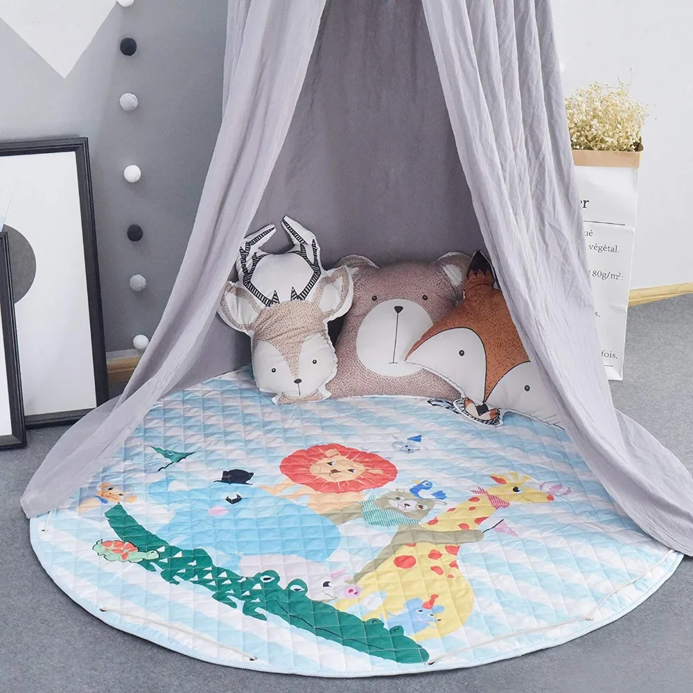 Round Play Floor Mat for Kids Children Baby Infant Nursery Rug Carpet