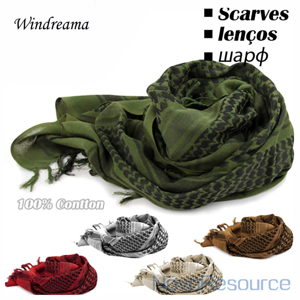Windreama 100% Cotton Scarf Men Women Arab Muslim ...